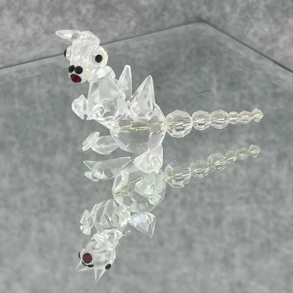 Crystal Dragon Figurine‎ Clear Small Fantasy Collectible Mini Shelf Decor VIDEO